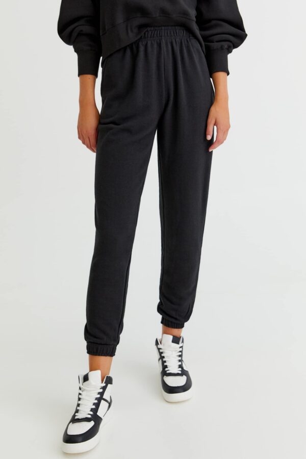 Basic Colored Sweatpants With Elastic Hems - Görsel 4